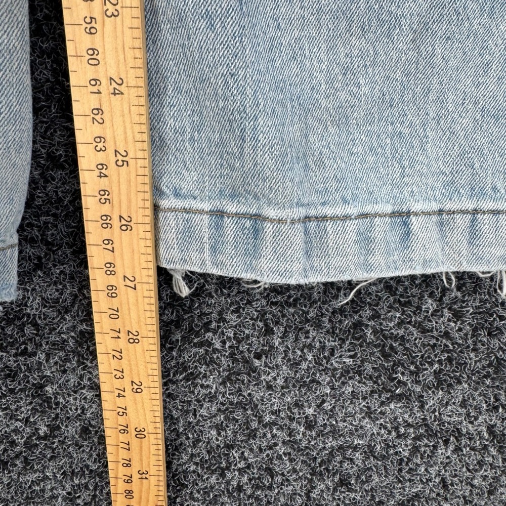 KUT from the Kloth Meg Wide Leg Raw Hem Jeans Light Wash Blue Size 4 - Picture 5 of 9